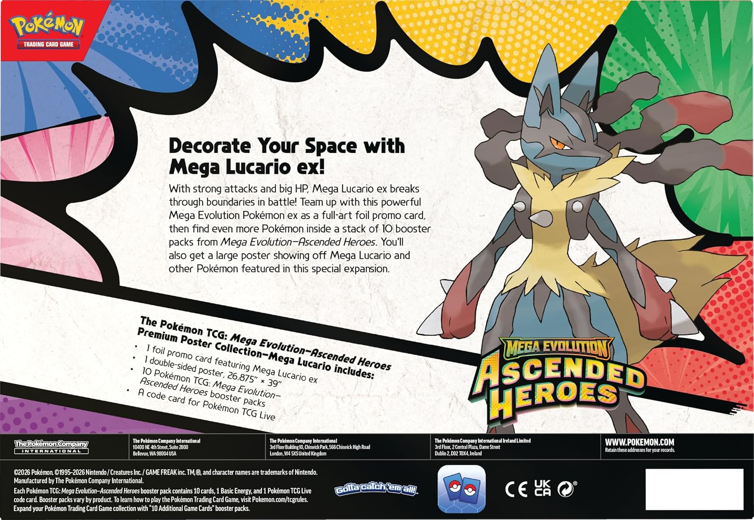 Pokemon TCG Mega Evolution Ascended Heroes Premium Poster Collection Mega Lucario