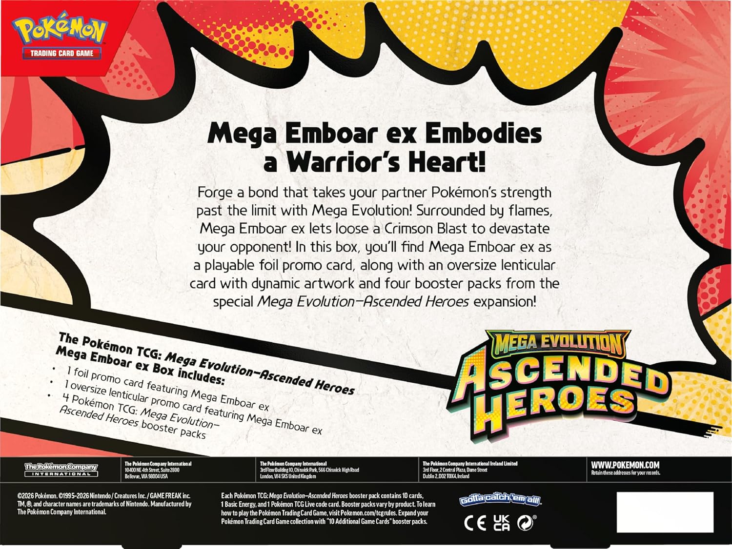 Pokemon TCG Mega Evolution Ascended Heroes Mega Emboar Ex Box