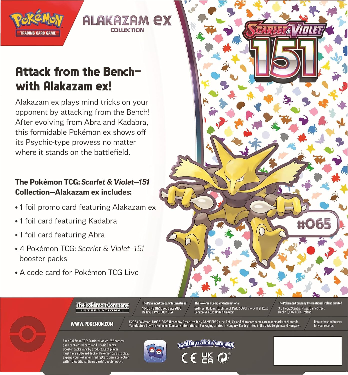 Pokemon TCG Scarlet & Violet 151 Alakazam Ex Box